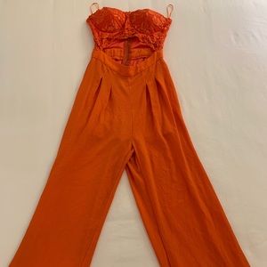 Orange lace full bodysuit